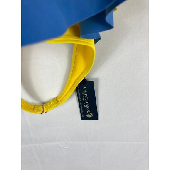 NWT US Polo Assn Yellow Blue bikini Top Size XL - Picture 3 of 4